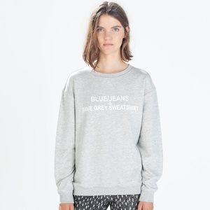 Zara Grey Graphic Sweatshirt